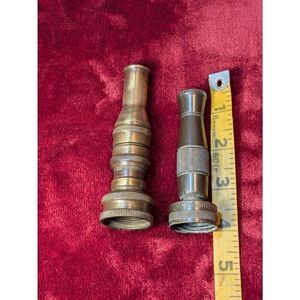 Vintage ajustable brass hose nozzle. 3.5 and 4 inches
